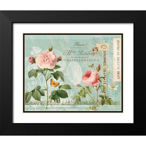 Garden Botanical Mint Black Modern Wood Framed Art Print with Double Matting by Allen, Candace