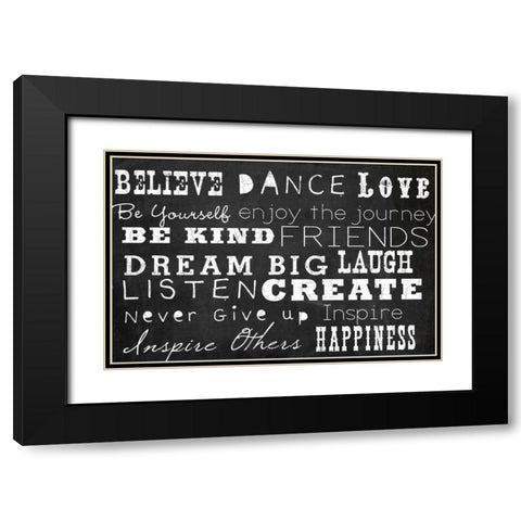 Chalk Inspiration Black Modern Wood Framed Art Print with Double Matting by Allen, Candace