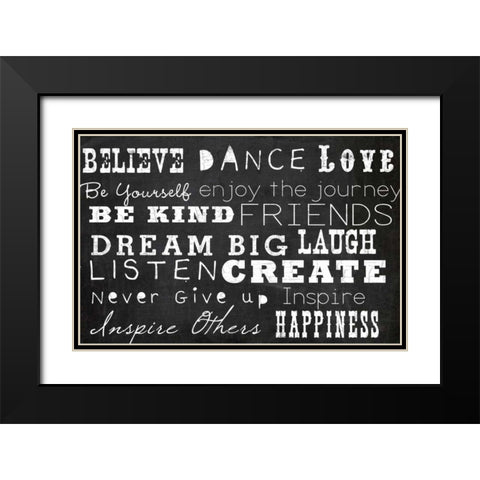 Chalk Inspiration Black Modern Wood Framed Art Print with Double Matting by Allen, Candace