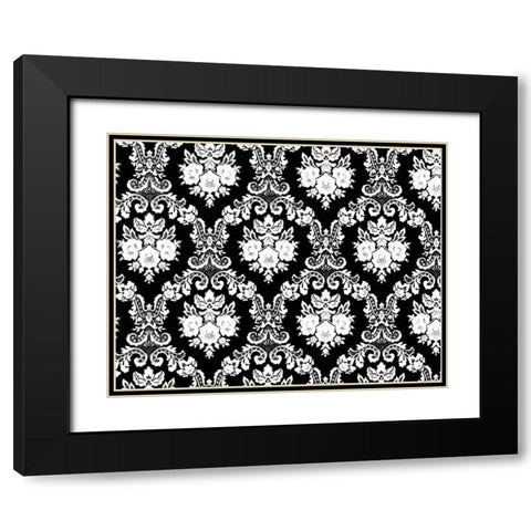 Damask Black Modern Wood Framed Art Print with Double Matting by Allen, Candace