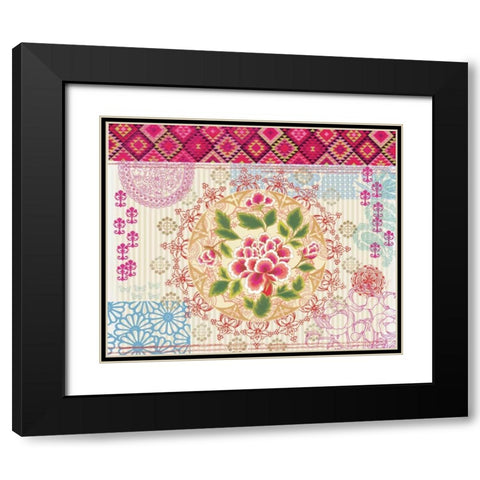 Boho Medallion Black Modern Wood Framed Art Print with Double Matting by Allen, Candace