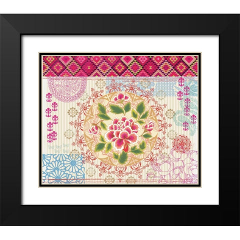 Boho Medallion Black Modern Wood Framed Art Print with Double Matting by Allen, Candace