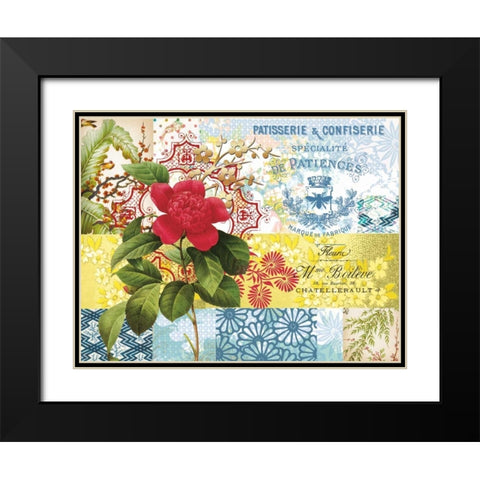 Boho Patchwork Black Modern Wood Framed Art Print with Double Matting by Allen, Candace