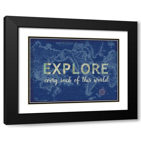 Explore Every Inch Black Modern Wood Framed Art Print with Double Matting by Allen, Candace