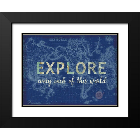 Explore Every Inch Black Modern Wood Framed Art Print with Double Matting by Allen, Candace