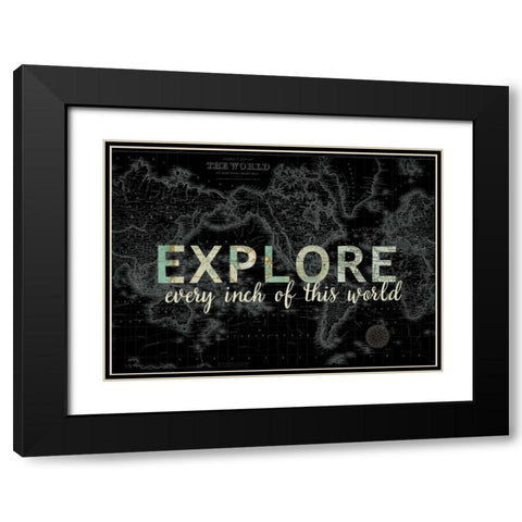 Explore Every Inch BLACK Black Modern Wood Framed Art Print with Double Matting by Allen, Candace