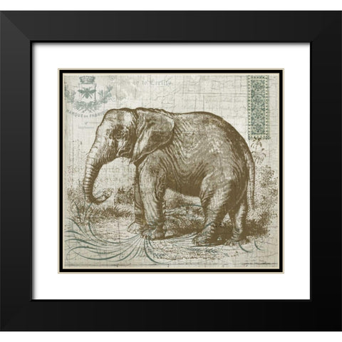 Elegant Safari Elephant 1 Black Modern Wood Framed Art Print with Double Matting by Allen, Candace