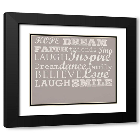 Taupe Inspire 1 LulaB Black Modern Wood Framed Art Print with Double Matting by Allen, Candace