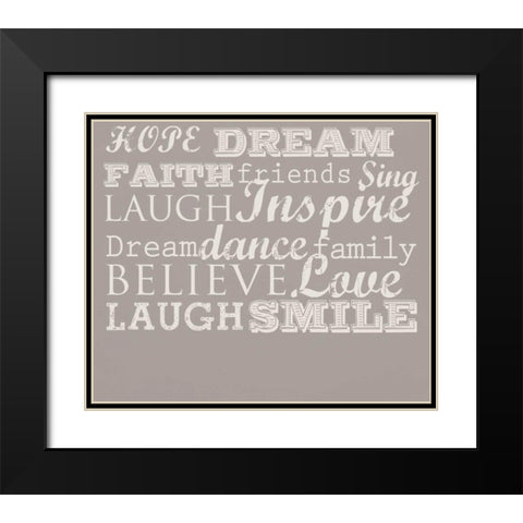 Taupe Inspire 1 LulaB Black Modern Wood Framed Art Print with Double Matting by Allen, Candace