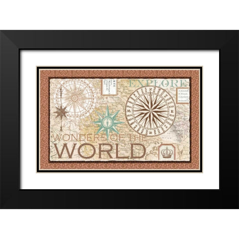 Wonders of the world Main ART Black Modern Wood Framed Art Print with Double Matting by Allen, Candace