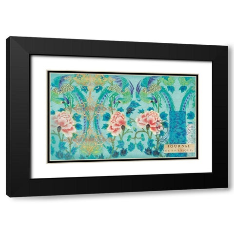 Modern Chinois Black Modern Wood Framed Art Print with Double Matting by Allen, Candace
