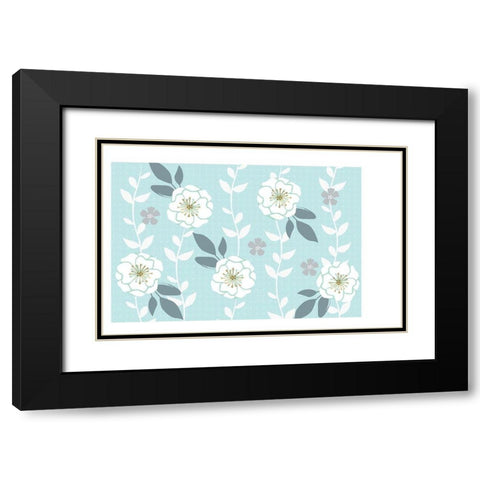 Folksy Floral Black Modern Wood Framed Art Print with Double Matting by Allen, Candace
