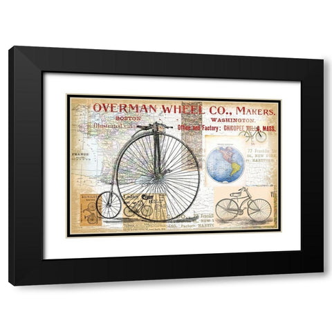Bike Ride 3 Black Modern Wood Framed Art Print with Double Matting by Lula Bijoux and Company