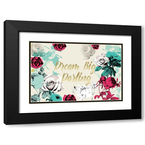 Hello Beautiful Bright Roses IVORY Black Modern Wood Framed Art Print with Double Matting by Allen, Candace