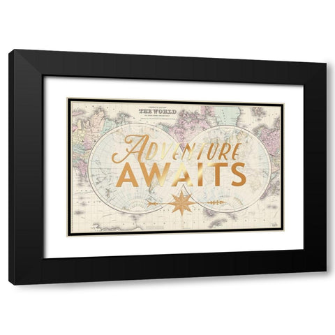 Adventure Floral Excursion Black Modern Wood Framed Art Print with Double Matting by Allen, Candace