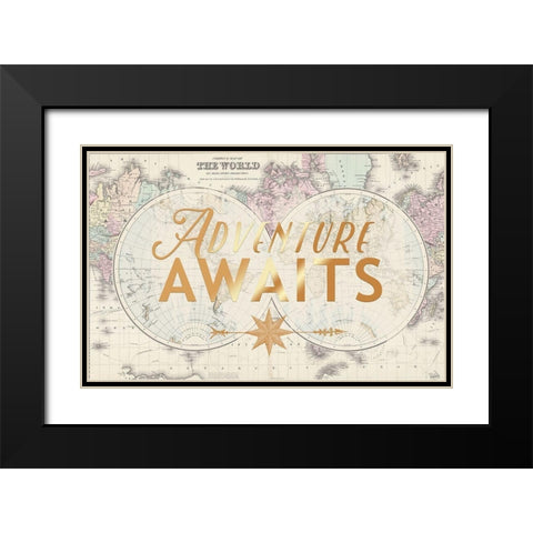 Adventure Floral Excursion Black Modern Wood Framed Art Print with Double Matting by Allen, Candace