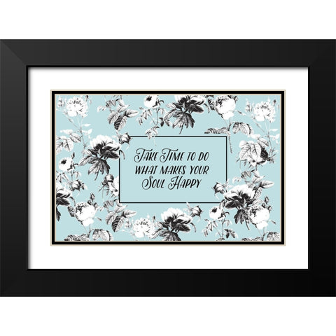 Happy Soul Blue Black Modern Wood Framed Art Print with Double Matting by Allen, Candace