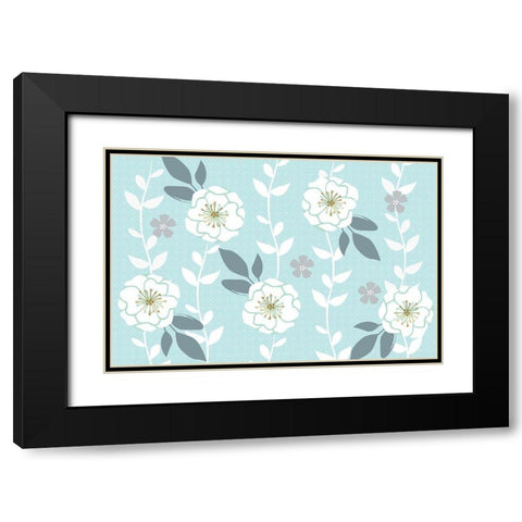 Folksy Floral Light Black Modern Wood Framed Art Print with Double Matting by Allen, Candace
