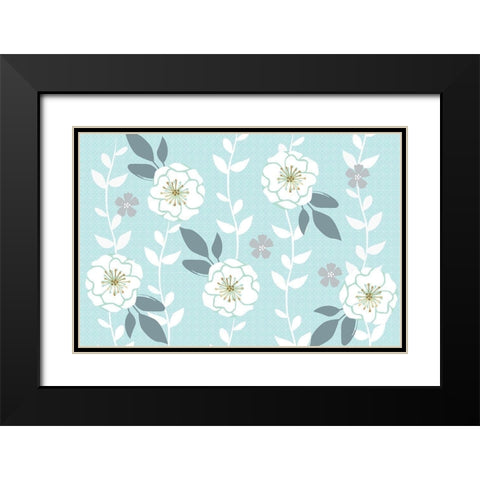 Folksy Floral Light Black Modern Wood Framed Art Print with Double Matting by Allen, Candace
