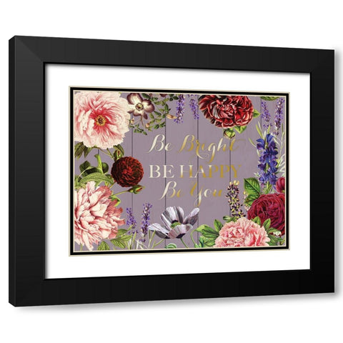 Dusty Lavender Floral 1 Black Modern Wood Framed Art Print with Double Matting by Allen, Candace
