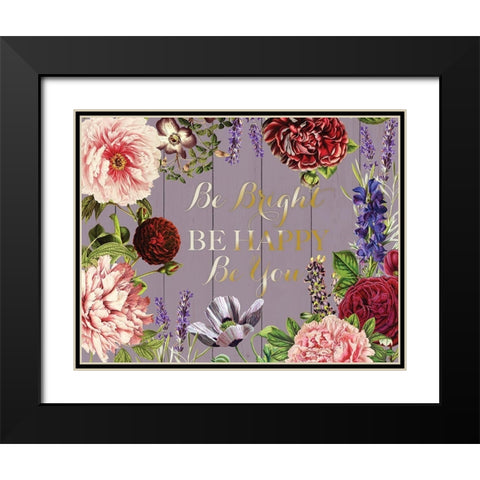 Dusty Lavender Floral 1 Black Modern Wood Framed Art Print with Double Matting by Allen, Candace