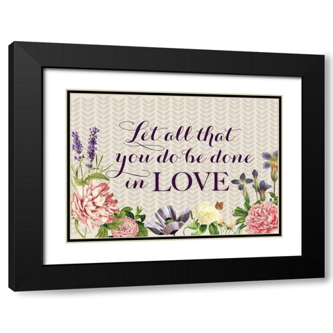 Dusty Lavender Floral 2 Black Modern Wood Framed Art Print with Double Matting by Allen, Candace