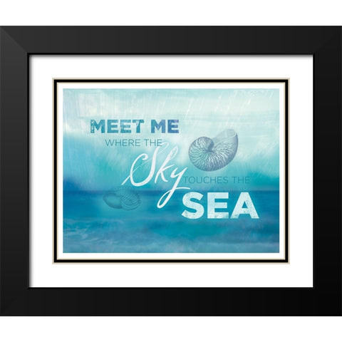 Watercolor Coast 1 Black Modern Wood Framed Art Print with Double Matting by Allen, Candace