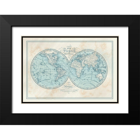 Vintage Maps 1 Black Modern Wood Framed Art Print with Double Matting by Allen, Candace