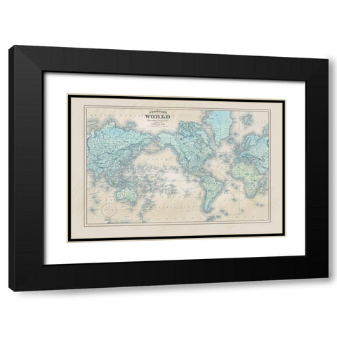 Vintage Maps 2 Black Modern Wood Framed Art Print with Double Matting by Allen, Candace