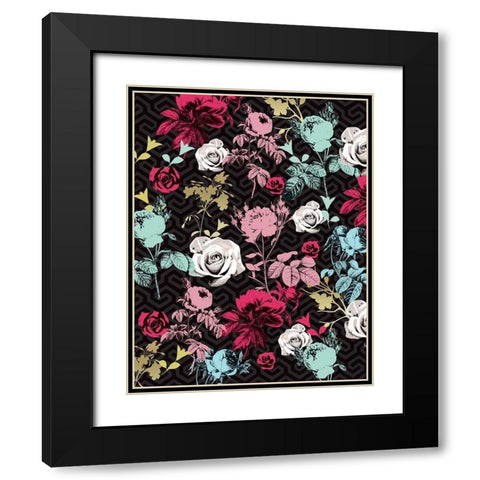 Modern Drama Fleur 1 Black Modern Wood Framed Art Print with Double Matting by Allen, Candace