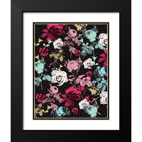 Modern Drama Fleur 1 Black Modern Wood Framed Art Print with Double Matting by Allen, Candace