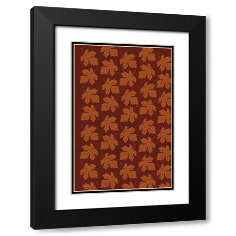 Welcome Fall Leaves 1 Black Modern Wood Framed Art Print with Double Matting by Allen, Candace