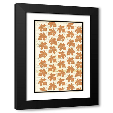 Welcome Fall Leaves Swirl 3 Black Modern Wood Framed Art Print with Double Matting by Allen, Candace