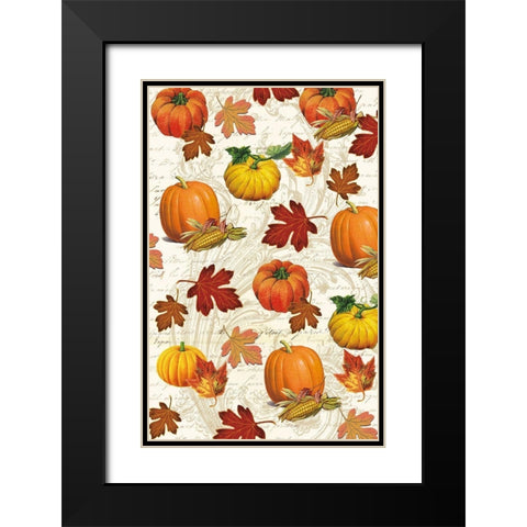 Welcome Fall Pumpkins 1 Black Modern Wood Framed Art Print with Double Matting by Allen, Candace