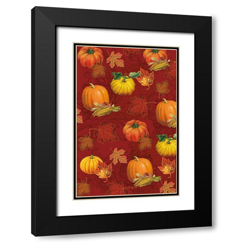 Welcome Fall Pumpkins 2 Black Modern Wood Framed Art Print with Double Matting by Allen, Candace