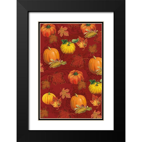 Welcome Fall Pumpkins 2 Black Modern Wood Framed Art Print with Double Matting by Allen, Candace