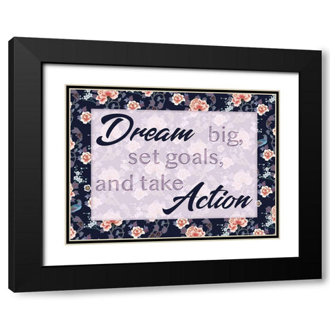 Dream Actions 1 Black Modern Wood Framed Art Print with Double Matting by Lula Bijoux and Company