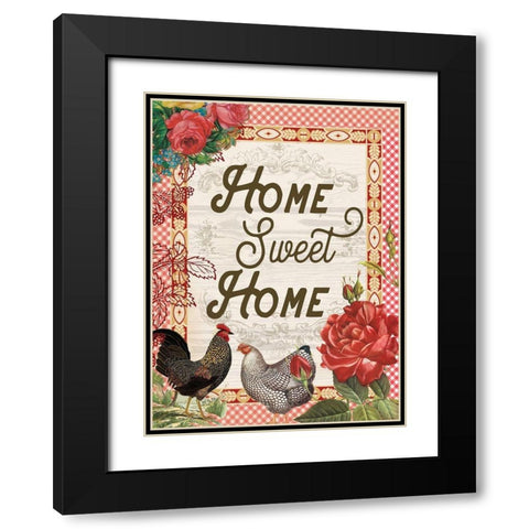Home Sweet Home Black Modern Wood Framed Art Print with Double Matting by Lula Bijoux and Company