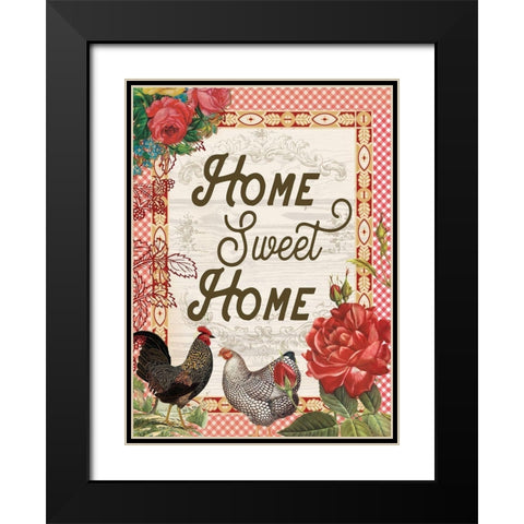 Home Sweet Home Black Modern Wood Framed Art Print with Double Matting by Lula Bijoux and Company