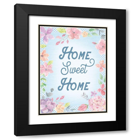 Home Sweet Home 2 Black Modern Wood Framed Art Print with Double Matting by Lula Bijoux and Company