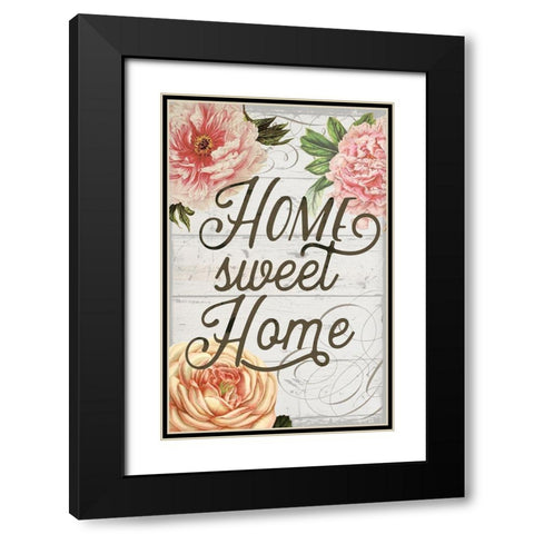 Home Sweet Home Flag Black Modern Wood Framed Art Print with Double Matting by Lula Bijoux and Company