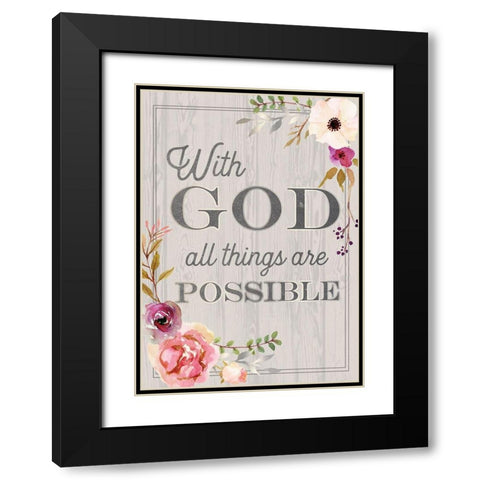 Religious 3 Black Modern Wood Framed Art Print with Double Matting by Lula Bijoux and Company