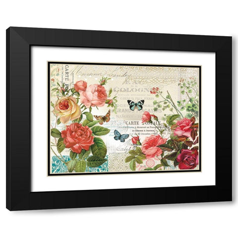 Floral Dream Black Modern Wood Framed Art Print with Double Matting by Lula Bijoux and Company