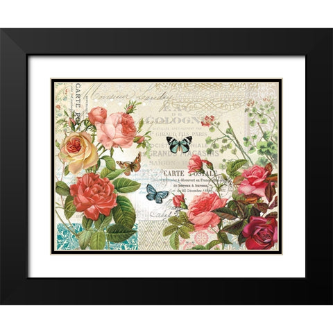 Floral Dream Black Modern Wood Framed Art Print with Double Matting by Lula Bijoux and Company