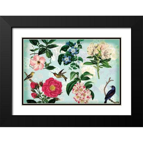 Spring Vintage Botanica 1 Black Modern Wood Framed Art Print with Double Matting by Lula Bijoux and Company