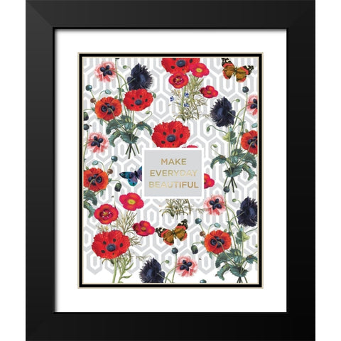 Bright Poppy Inspiration 1 Black Modern Wood Framed Art Print with Double Matting by Lula Bijoux and Company