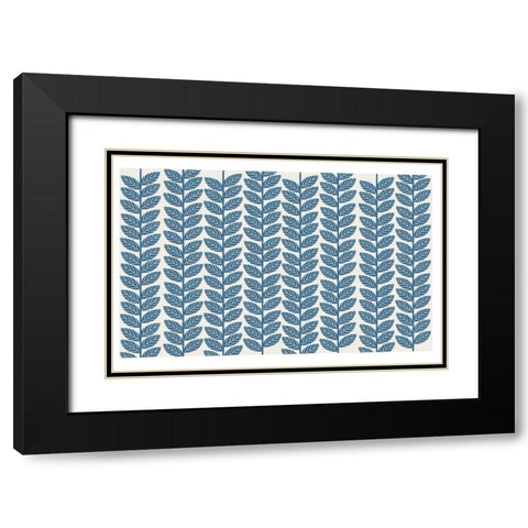 Vine Leaves 4 Black Modern Wood Framed Art Print with Double Matting by Lula Bijoux and Company