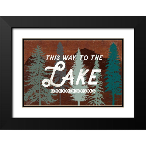 This Way To The Lake Black Modern Wood Framed Art Print with Double Matting by Lula Bijoux and Company