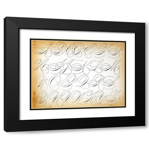 Industrial Scripture Black Modern Wood Framed Art Print with Double Matting by Lula Bijoux and Company