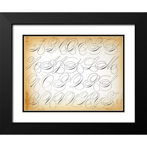 Industrial Scripture Black Modern Wood Framed Art Print with Double Matting by Lula Bijoux and Company